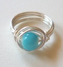 Pastel Turquiose Wire-Wrapped Ring